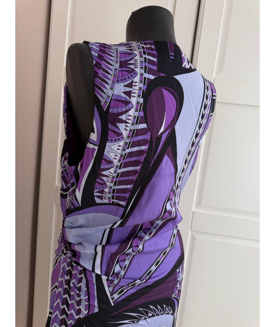 EMILIO PUCCI Фиолетовое шелковое коктейльное платье, фото 6