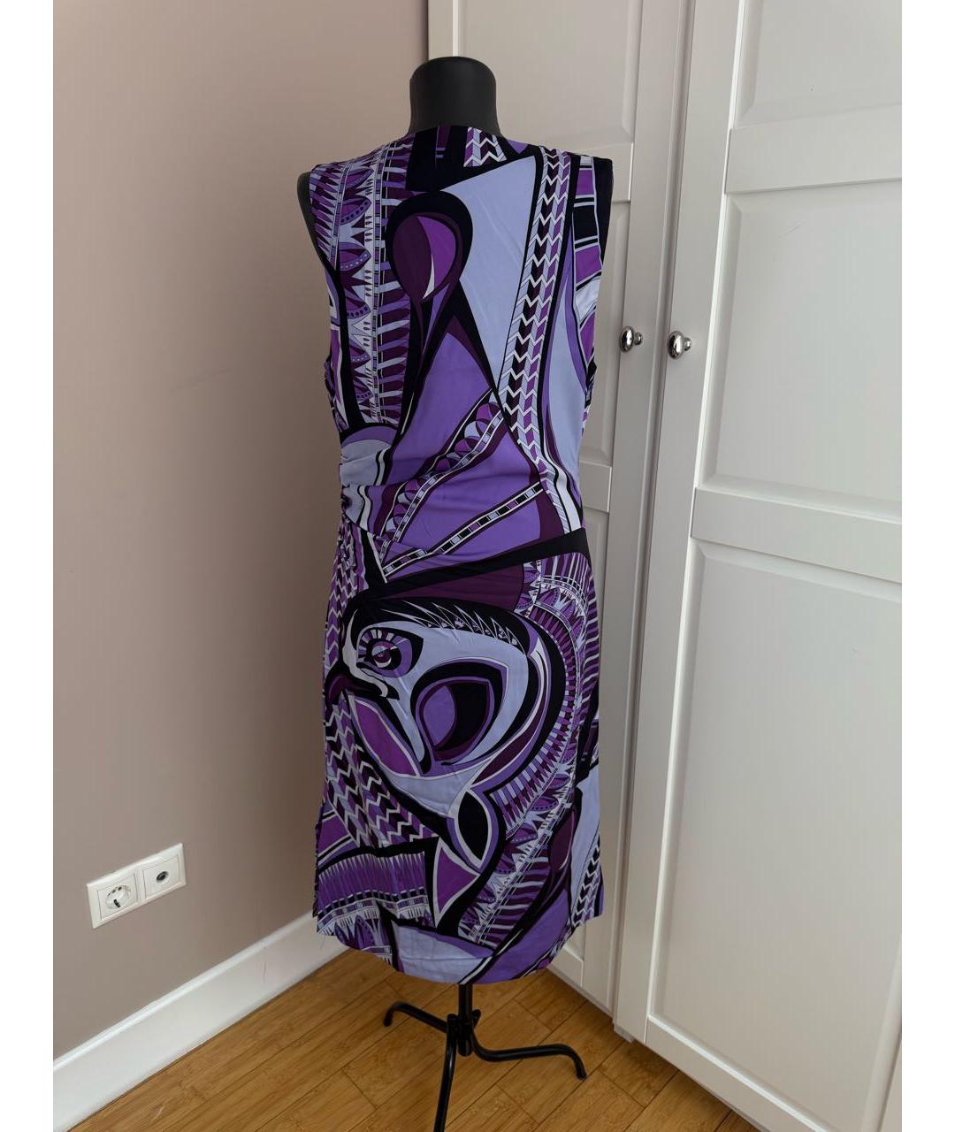 EMILIO PUCCI Фиолетовое шелковое коктейльное платье, фото 4