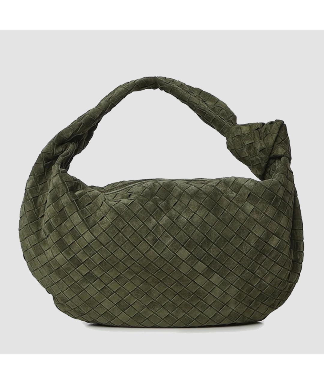BOTTEGA VENETA Зеленая замшевая сумка через плечо, фото 4