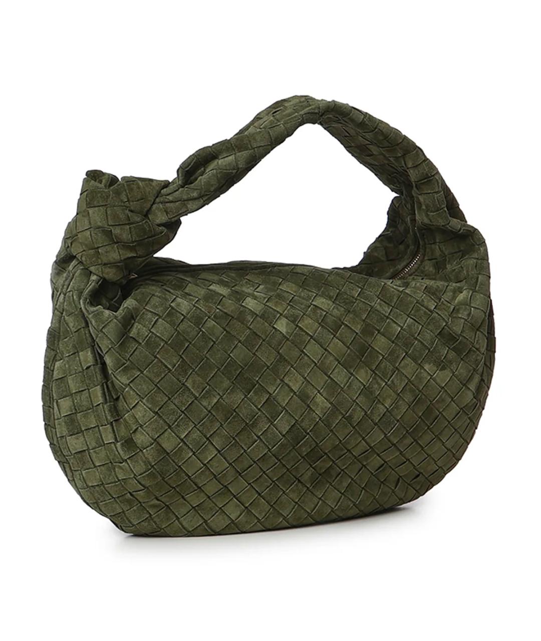 BOTTEGA VENETA Зеленая замшевая сумка через плечо, фото 3