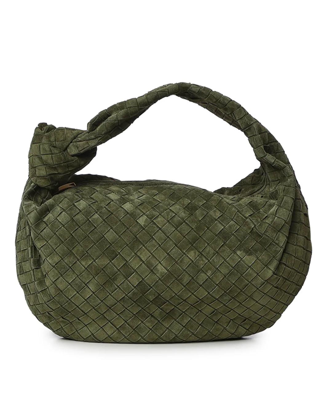 BOTTEGA VENETA Зеленая замшевая сумка через плечо, фото 1