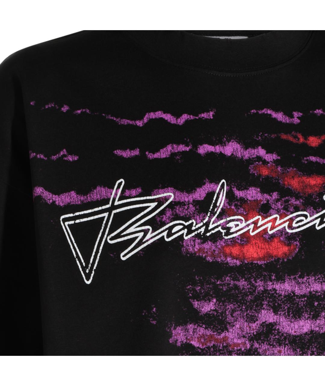 BALENCIAGA Черная хлопковая футболка, фото 3