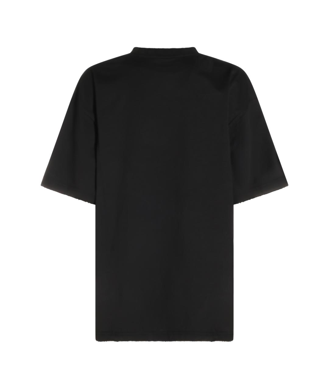BALENCIAGA Черная хлопковая футболка, фото 2