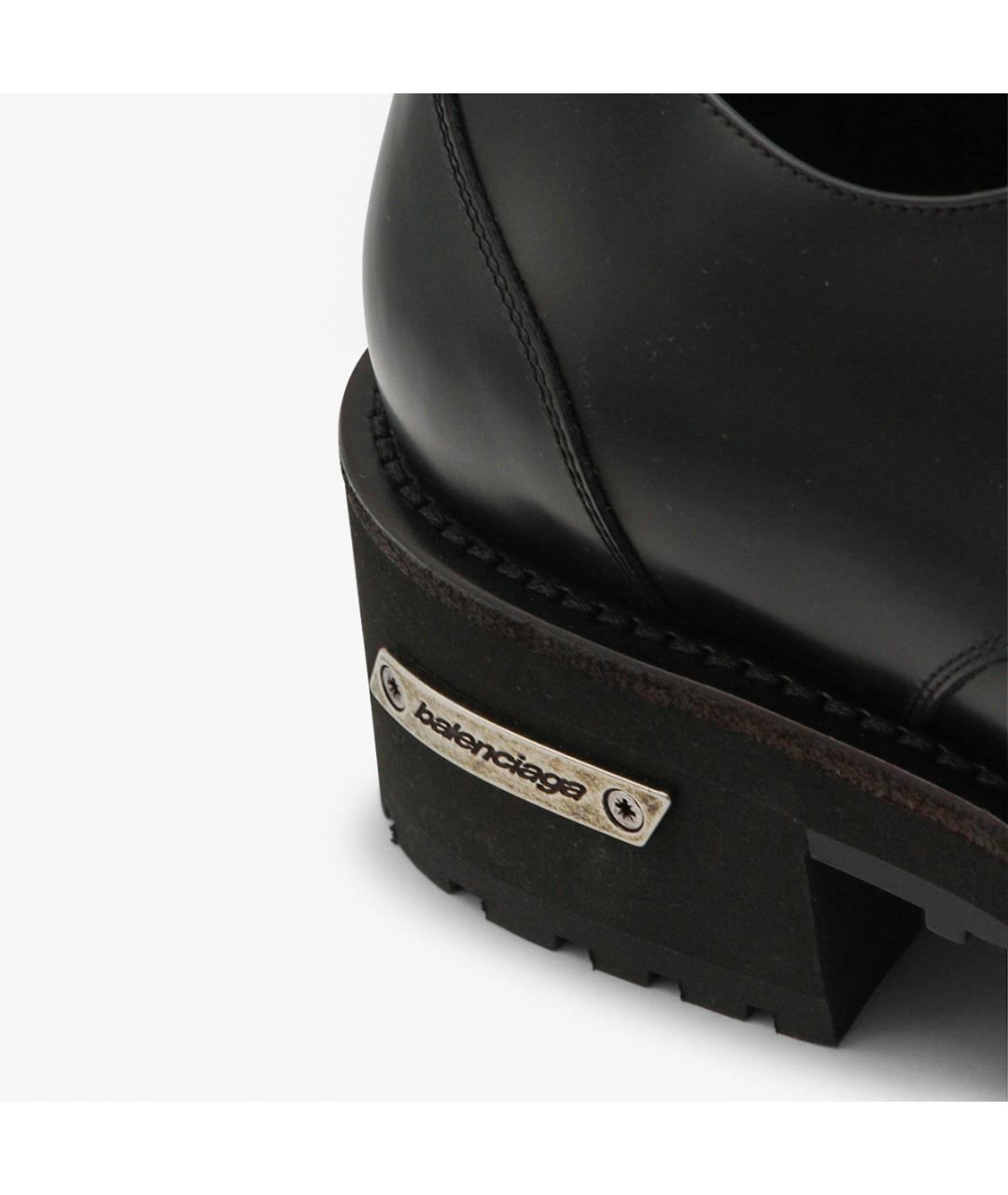 BALENCIAGA Черные кожаные низкие ботинки, фото 5