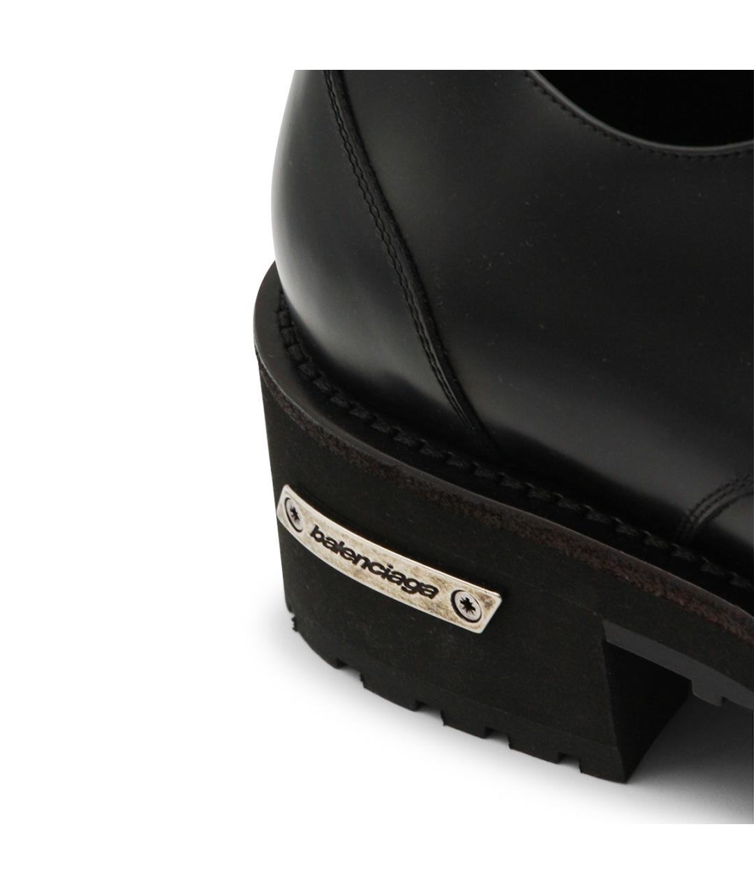BALENCIAGA Черные кожаные низкие ботинки, фото 8
