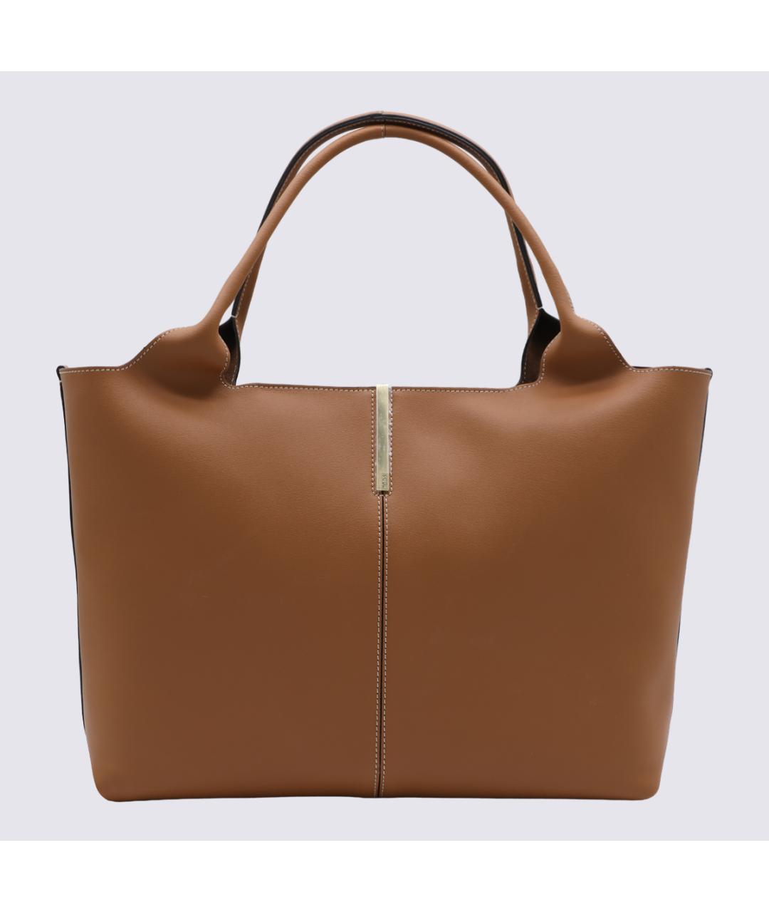 TOD'S Коричневая кожаная сумка тоут, фото 2
