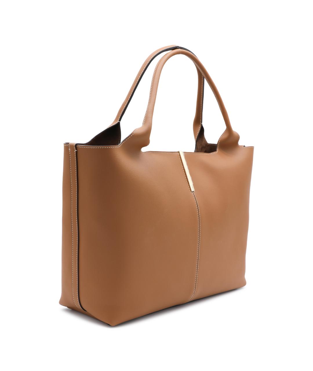 TOD'S Коричневая кожаная сумка тоут, фото 3