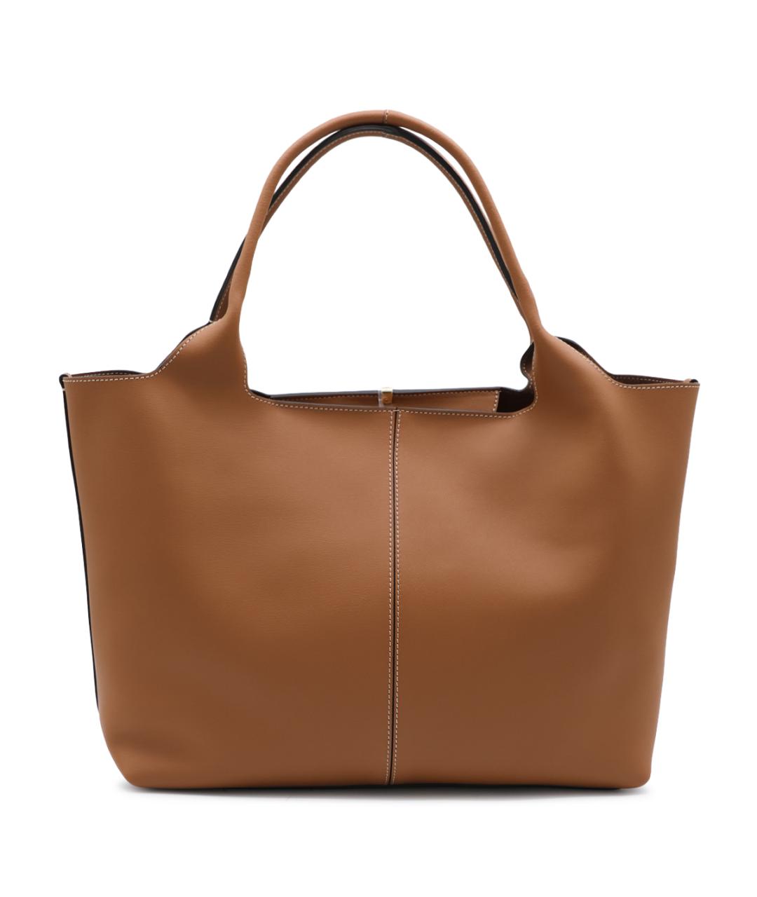 TOD'S Коричневая кожаная сумка тоут, фото 5