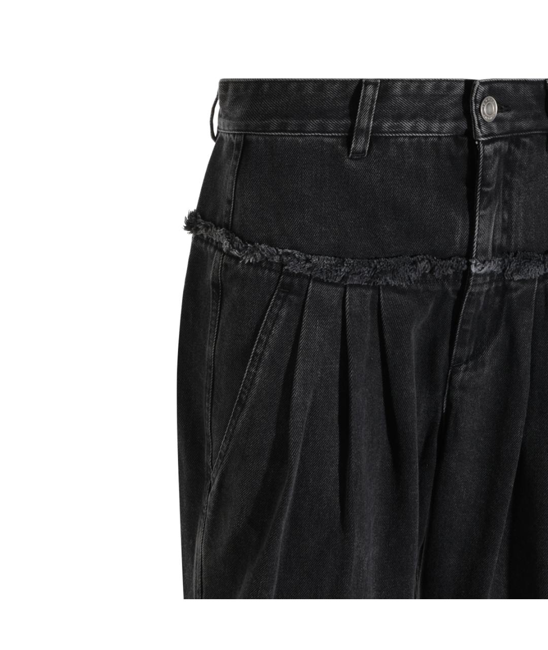 ISABEL MARANT ETOILE Черные хлопковые прямые джинсы, фото 3