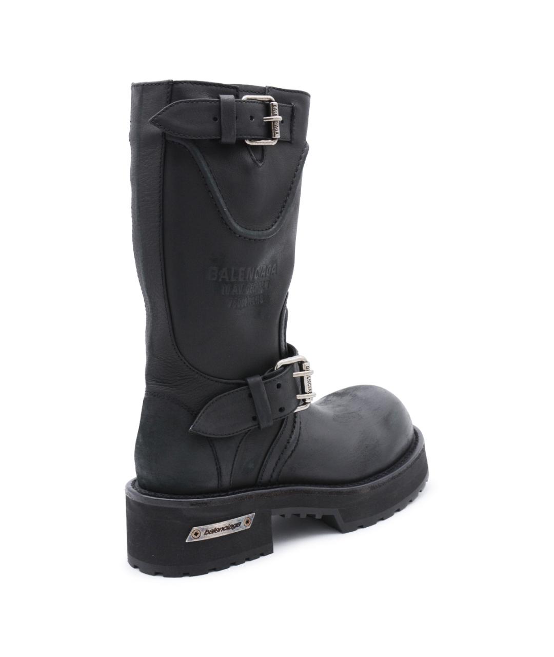 BALENCIAGA Черные кожаные сапоги, фото 5
