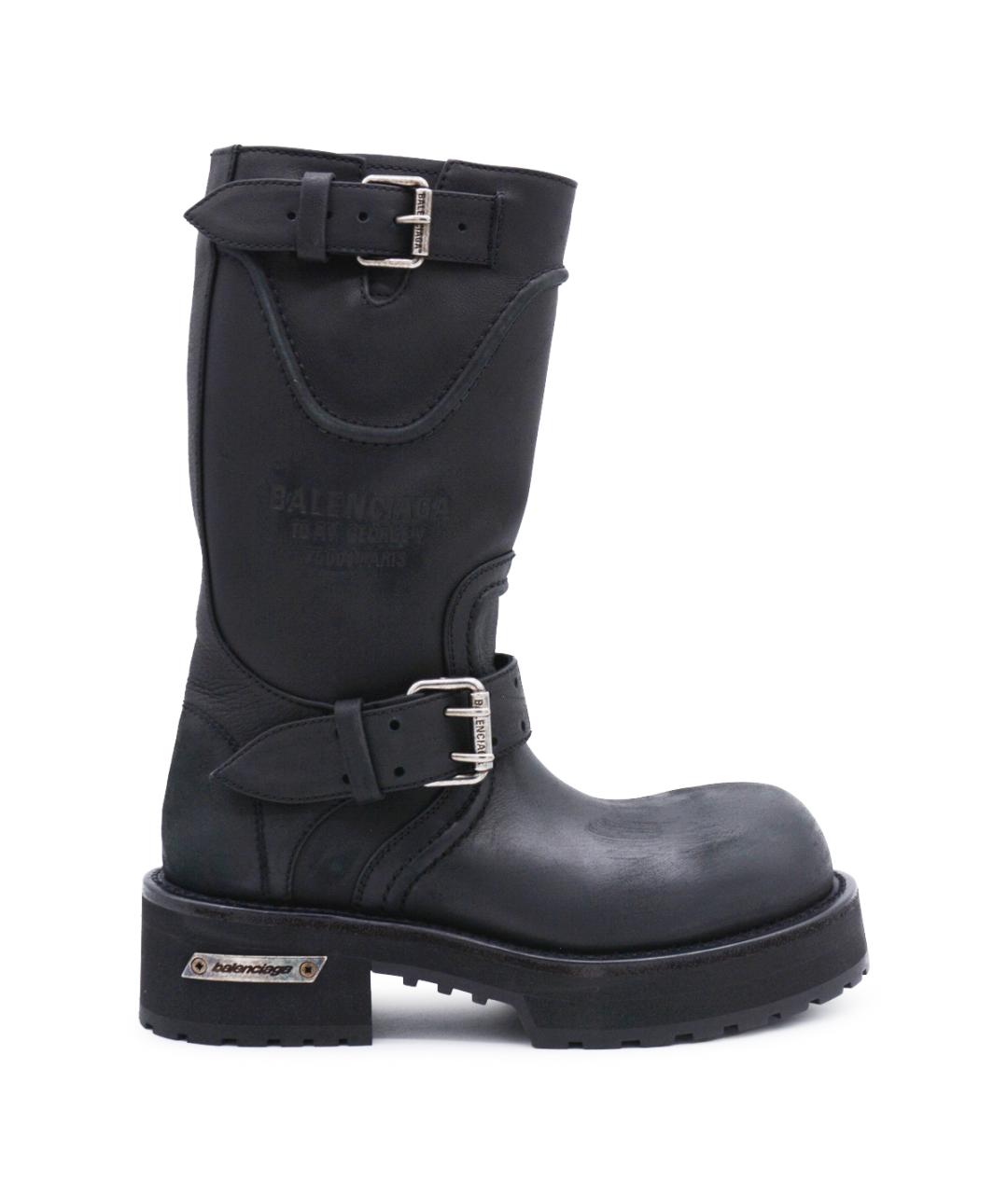 BALENCIAGA Черные кожаные сапоги, фото 1