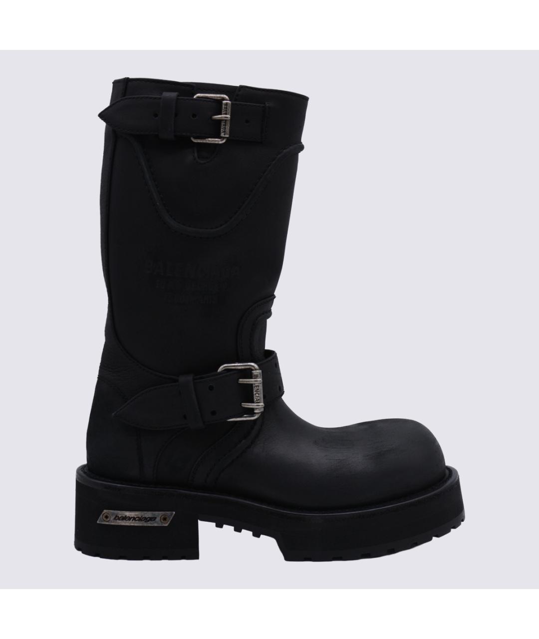BALENCIAGA Черные кожаные сапоги, фото 2