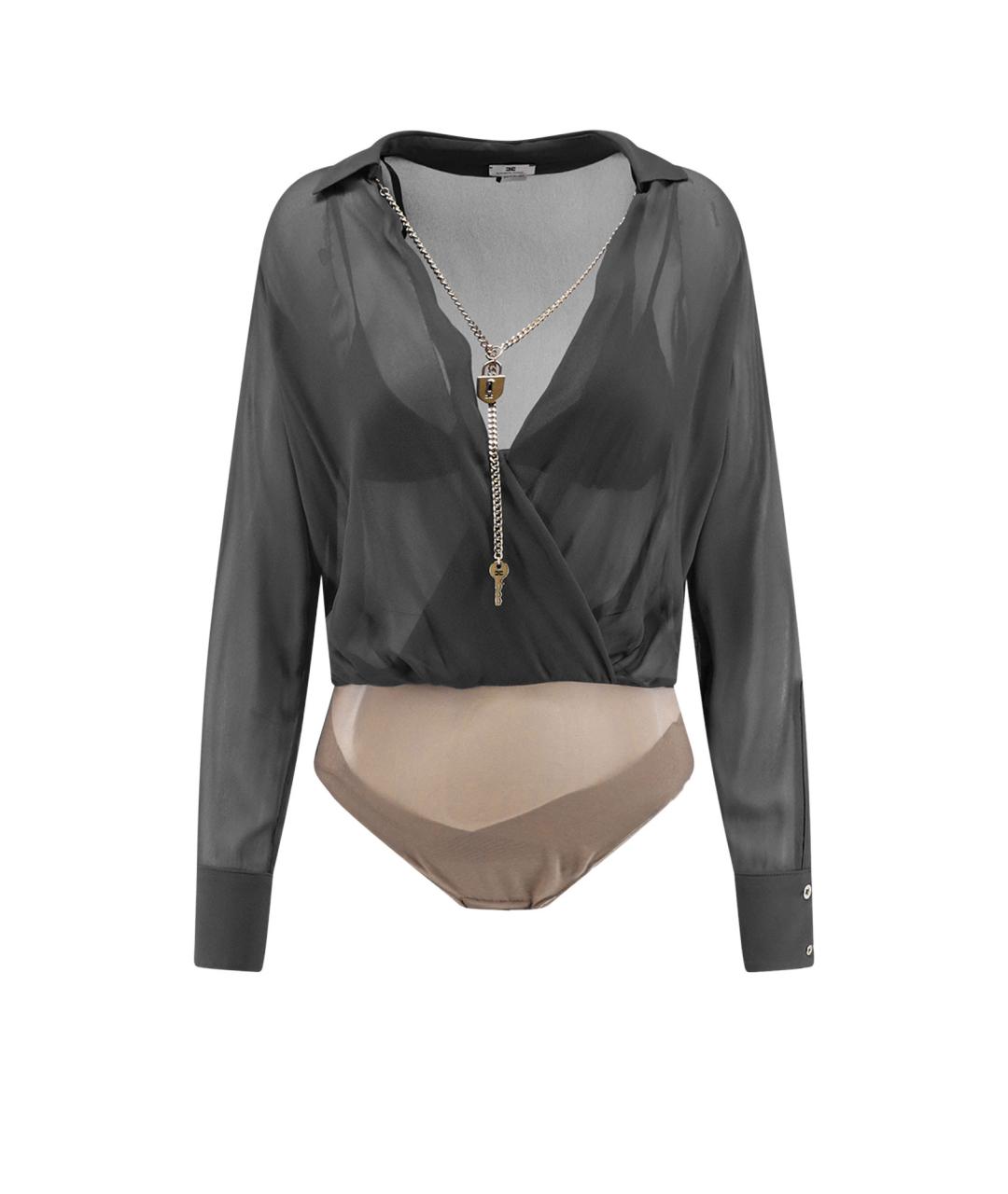 ELISABETTA FRANCHI Черное вискозное боди, фото 1