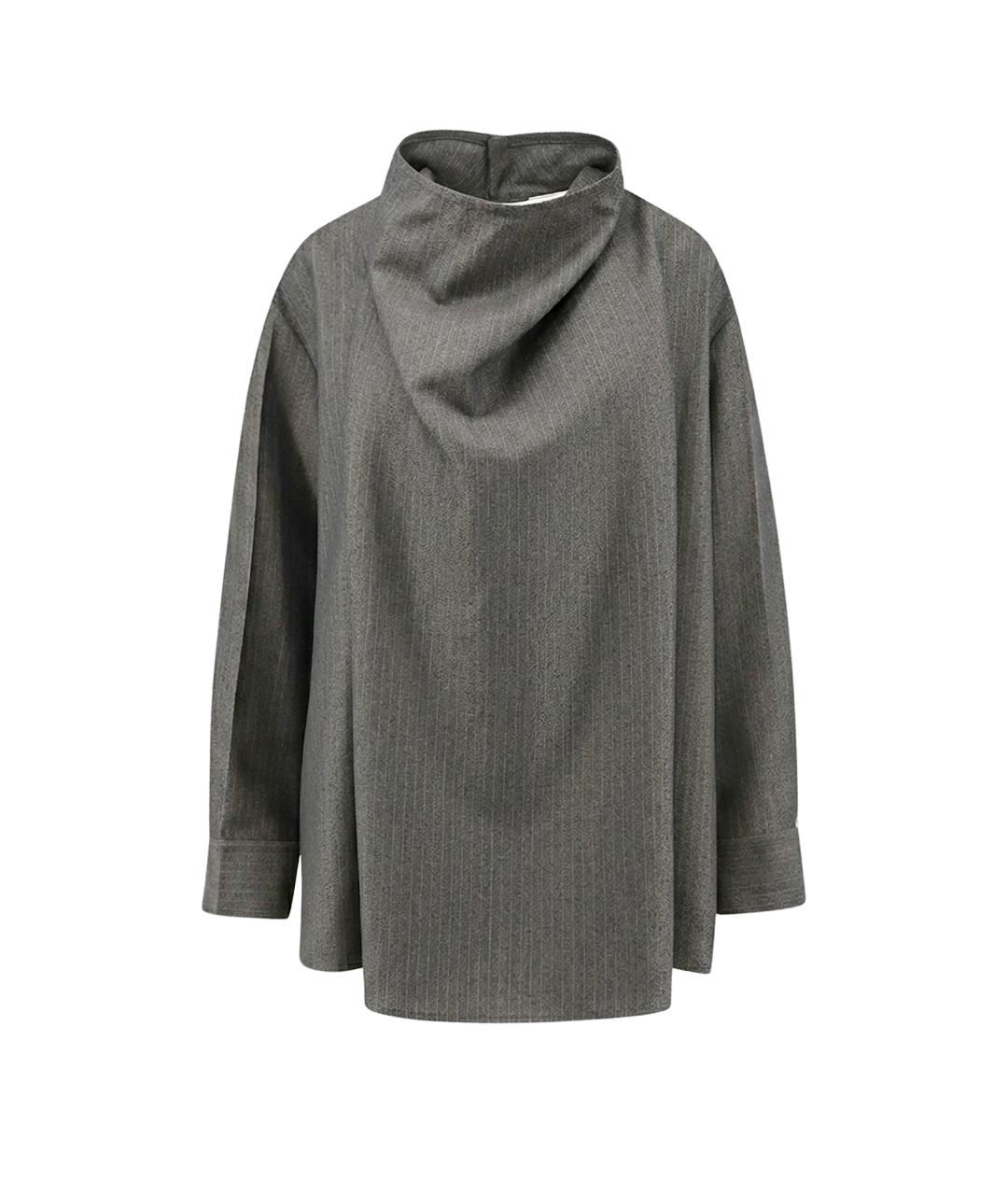 BOTTEGA VENETA Серая шерстяная блузы, фото 1