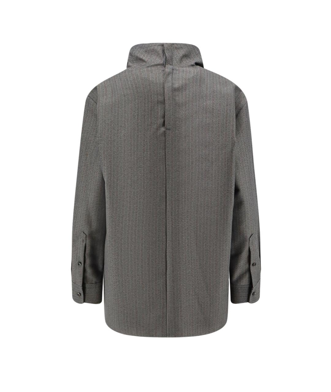 BOTTEGA VENETA Серая шерстяная блузы, фото 2