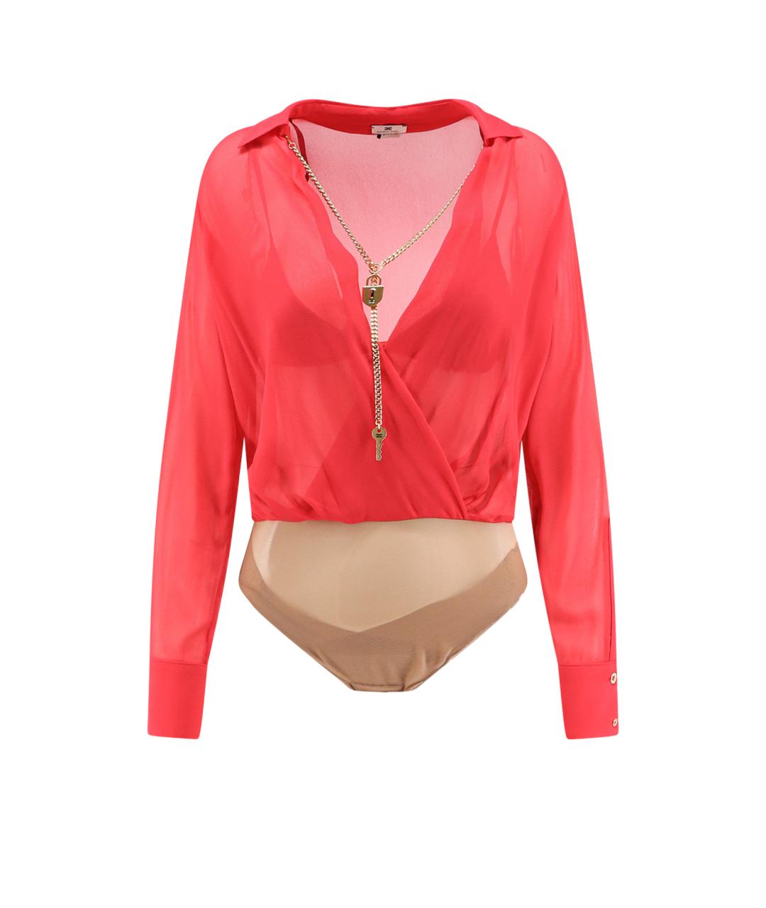 ELISABETTA FRANCHI Красное вискозное боди, фото 1