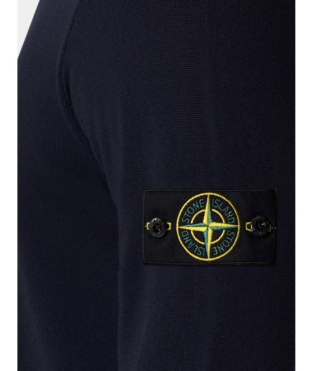 STONE ISLAND Синий шерстяной джемпер / свитер, фото 3