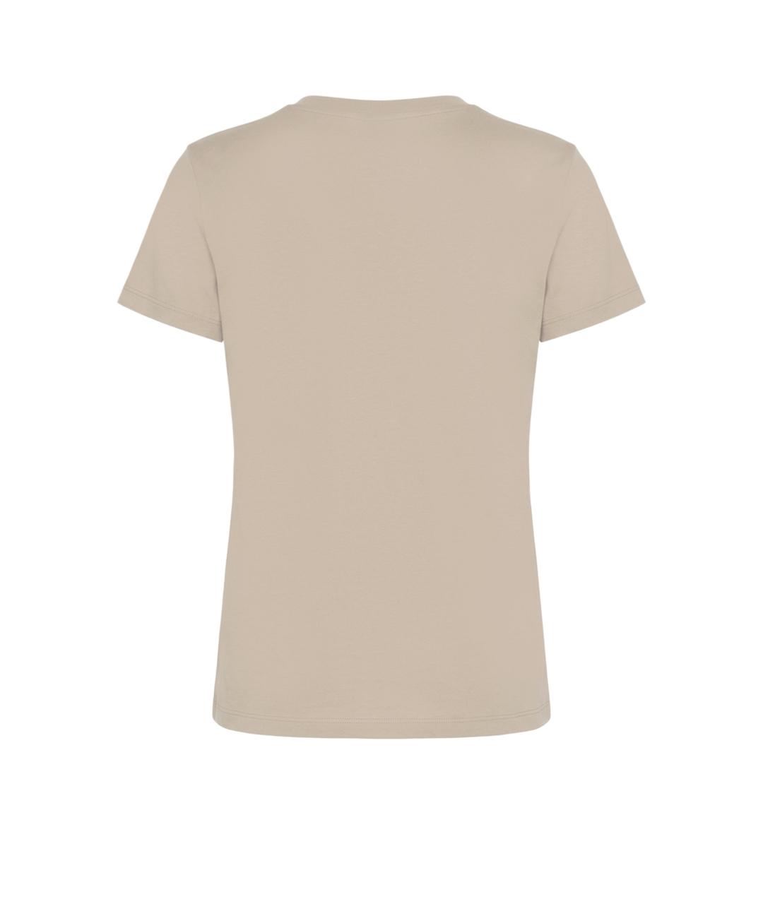 MAX MARA Бежевая хлопковая футболка, фото 2
