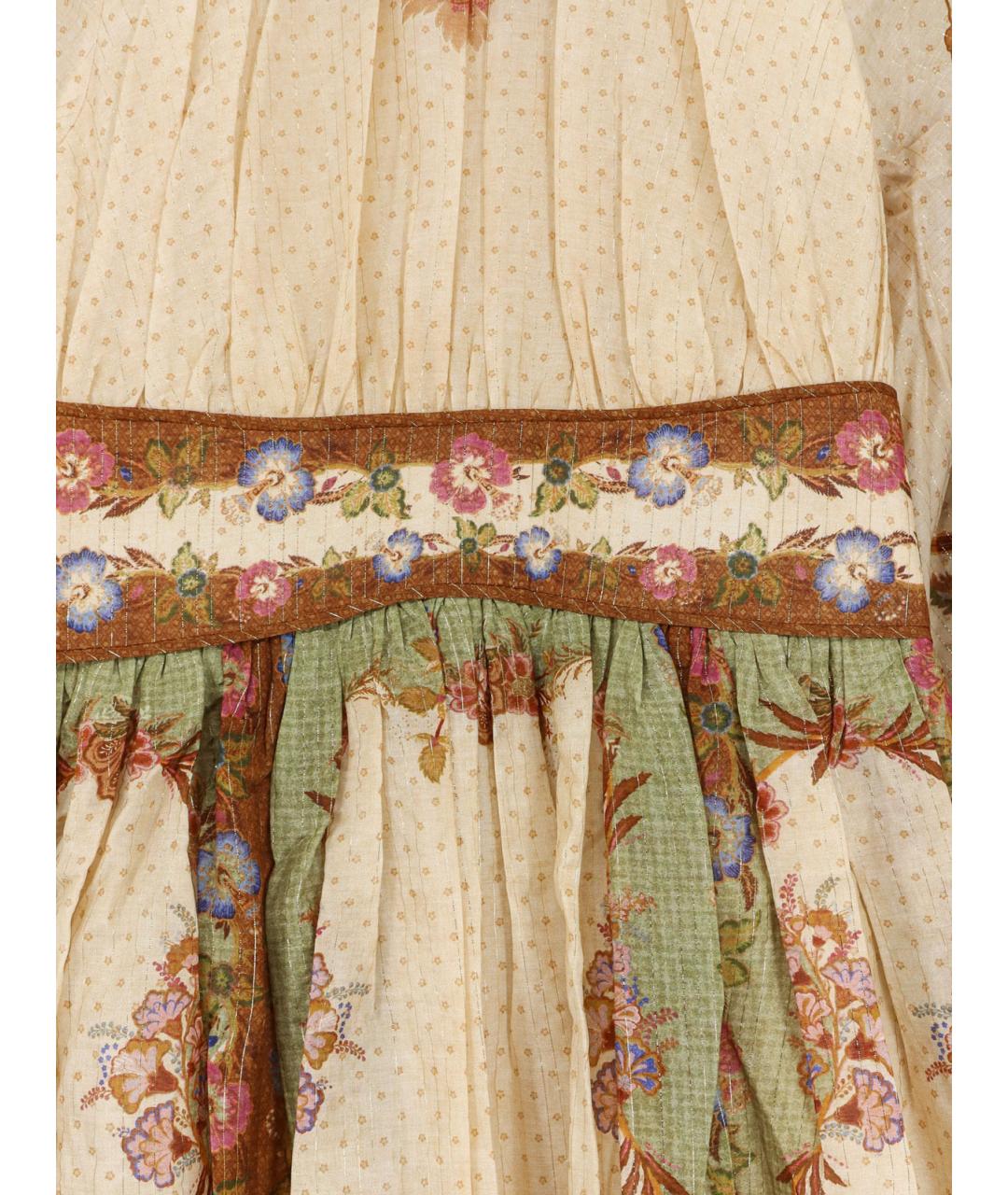 ZIMMERMANN Хаки хлопковое платье, фото 3