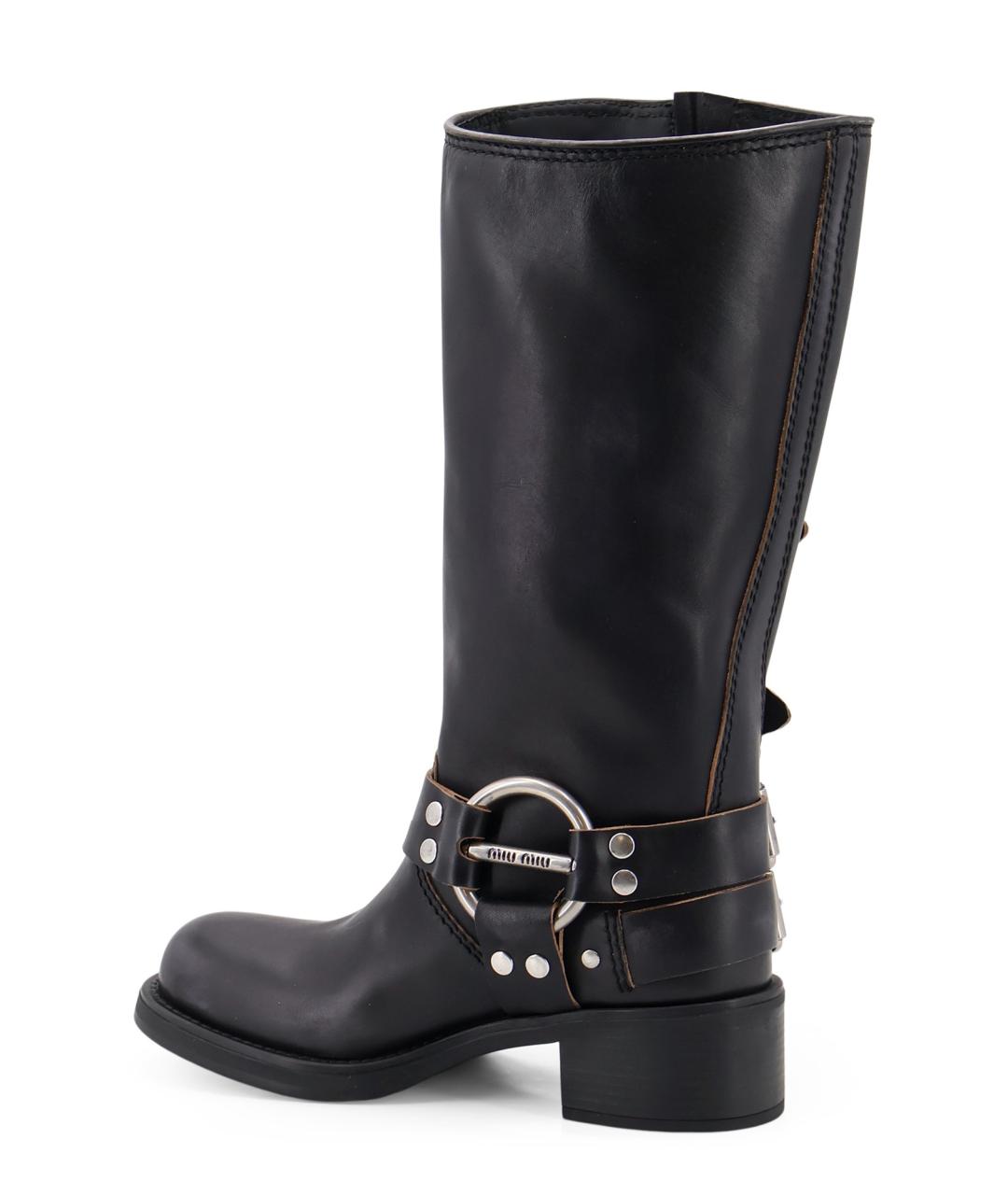MIU MIU Черные кожаные сапоги, фото 3