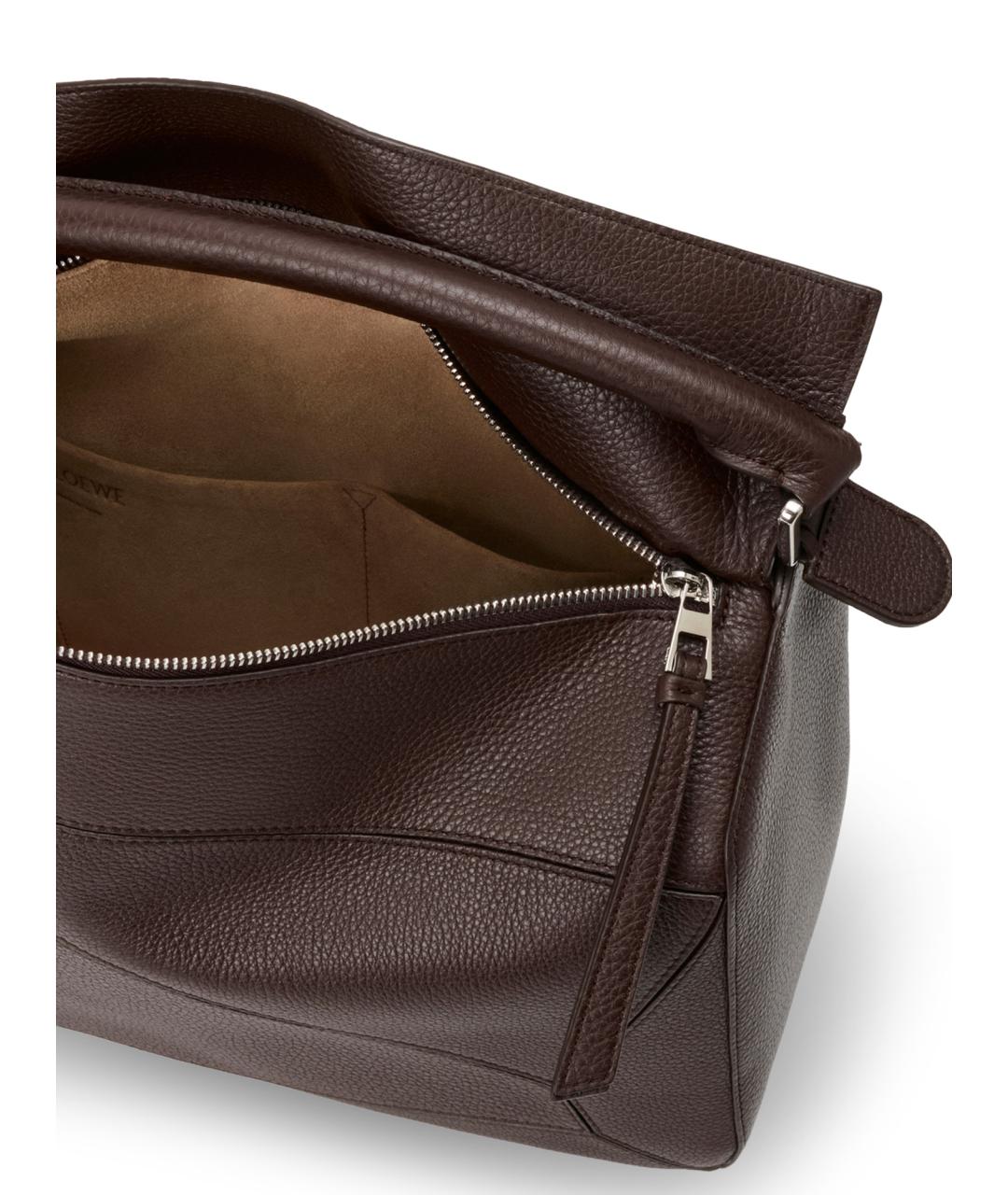 LOEWE Коричневая кожаная сумка на плечо, фото 4