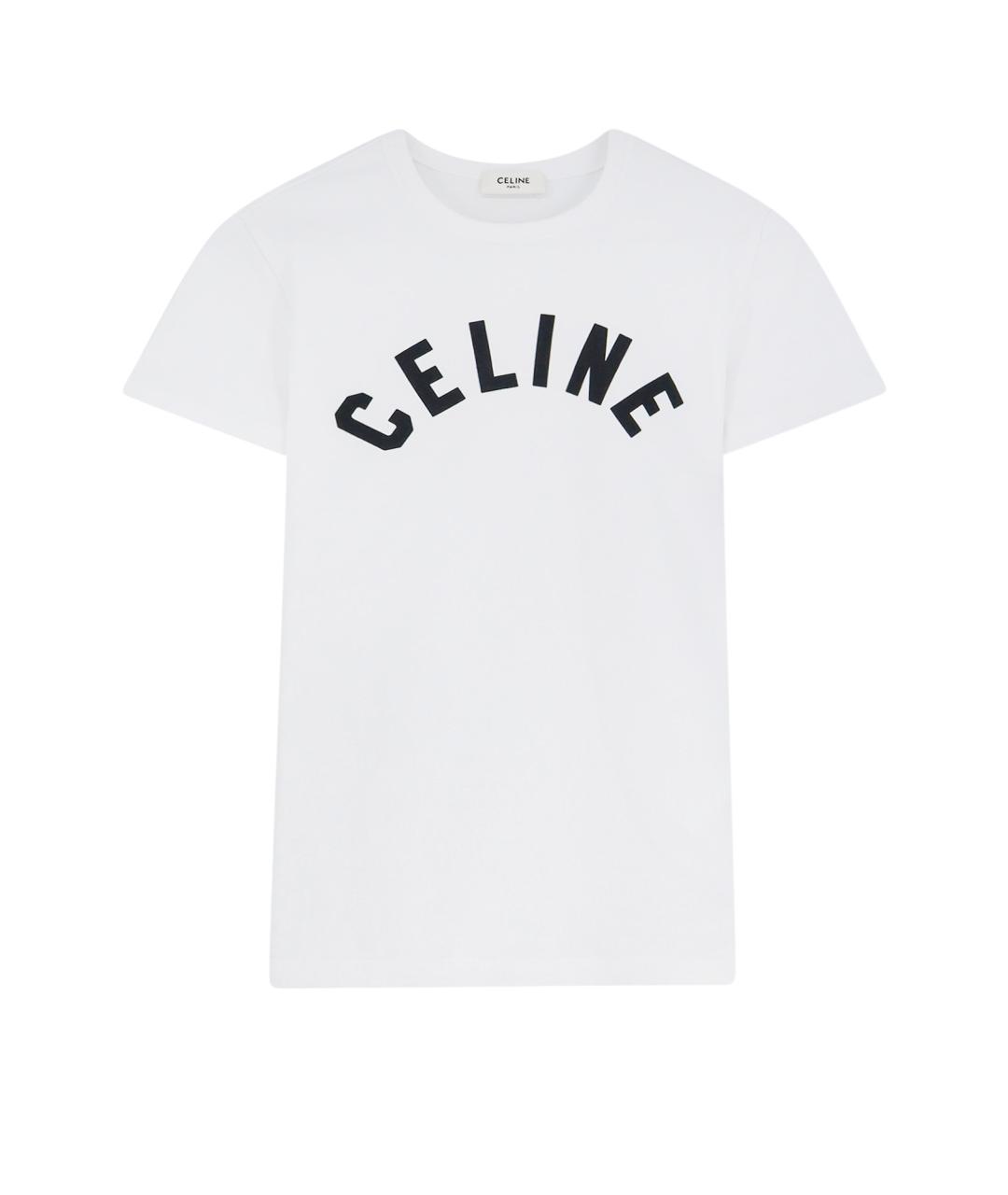 CELINE Белая хлопковая футболка, фото 1