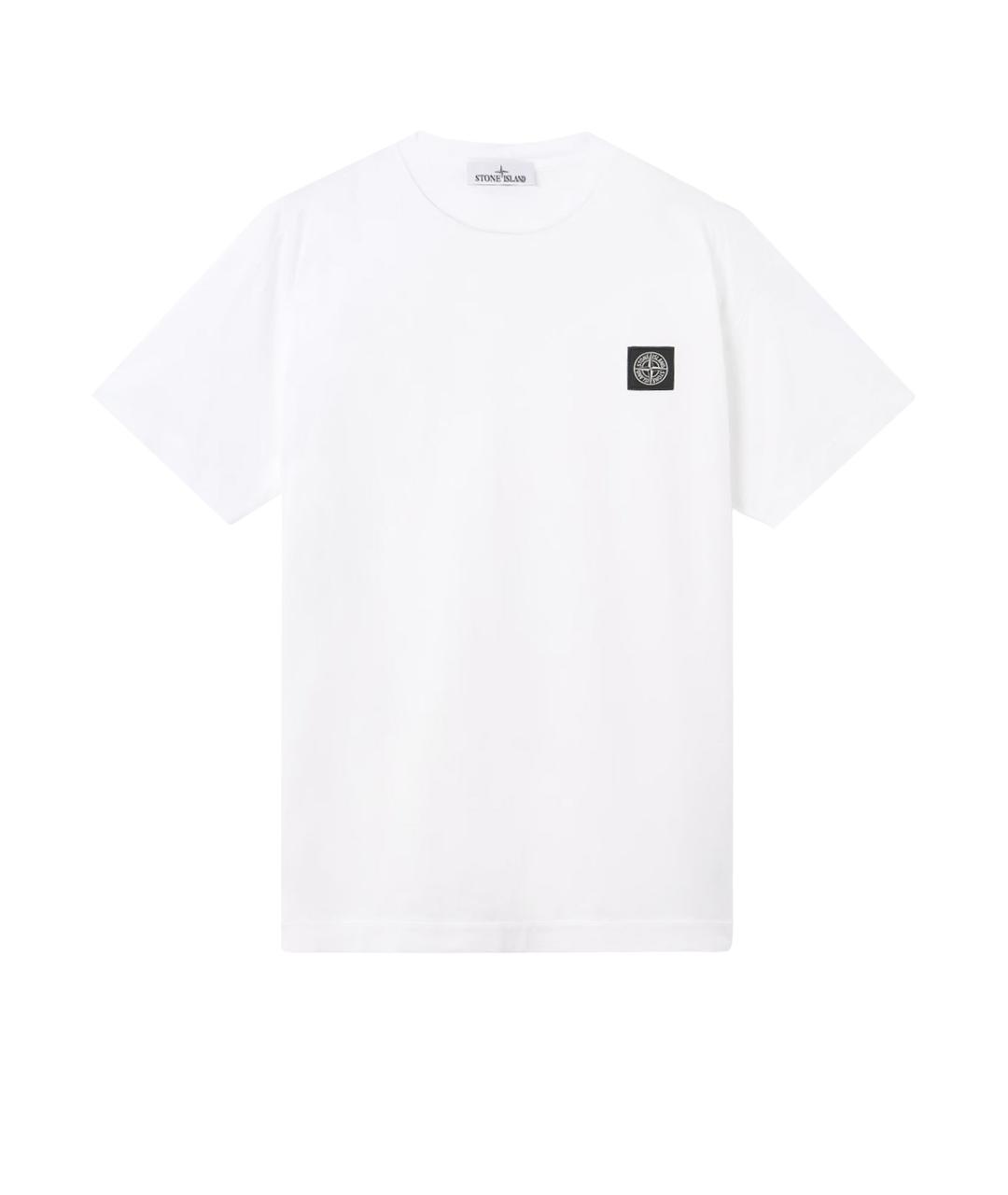 STONE ISLAND Белая хлопковая футболка, фото 1