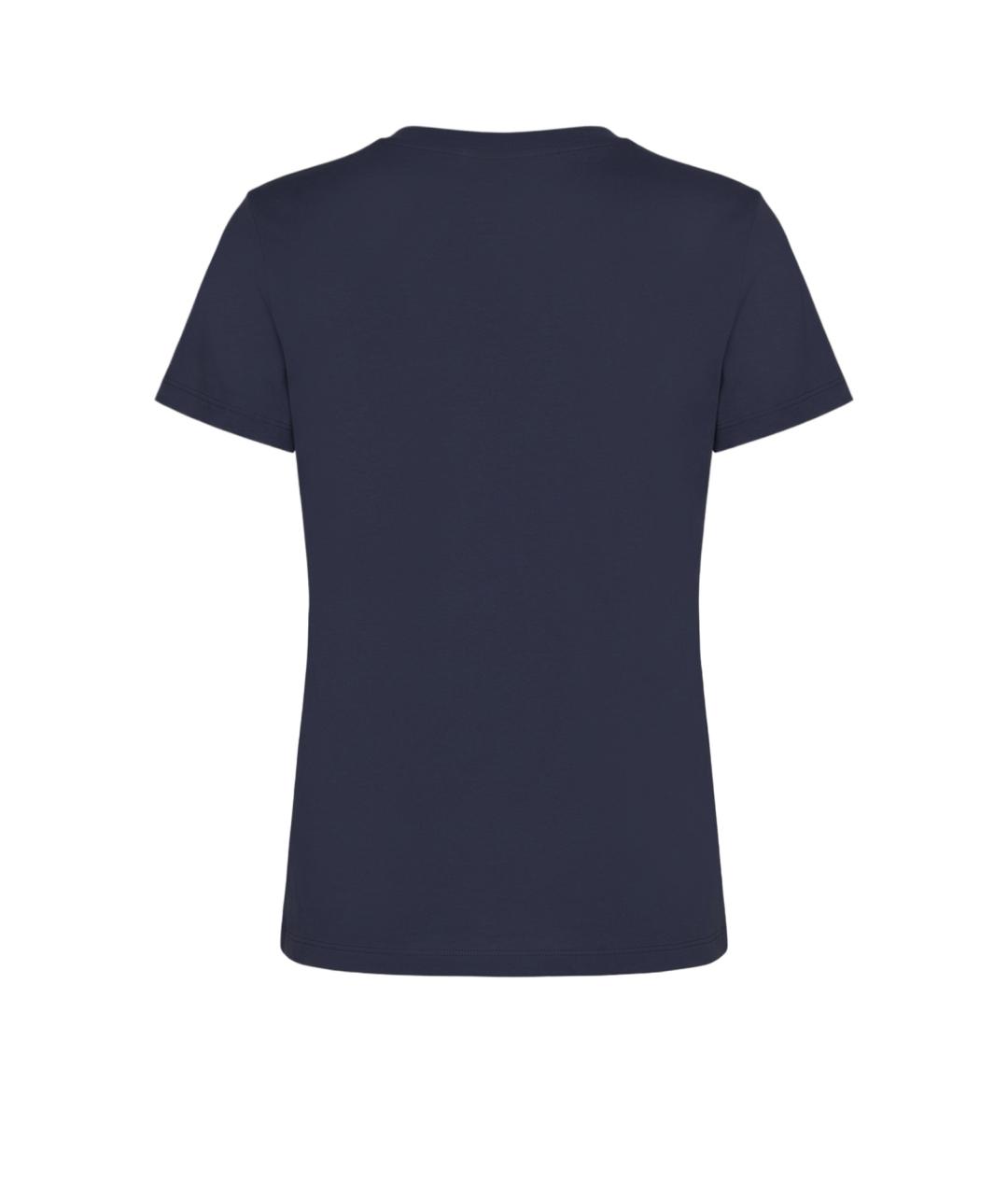 MAX MARA Синяя хлопковая футболка, фото 2