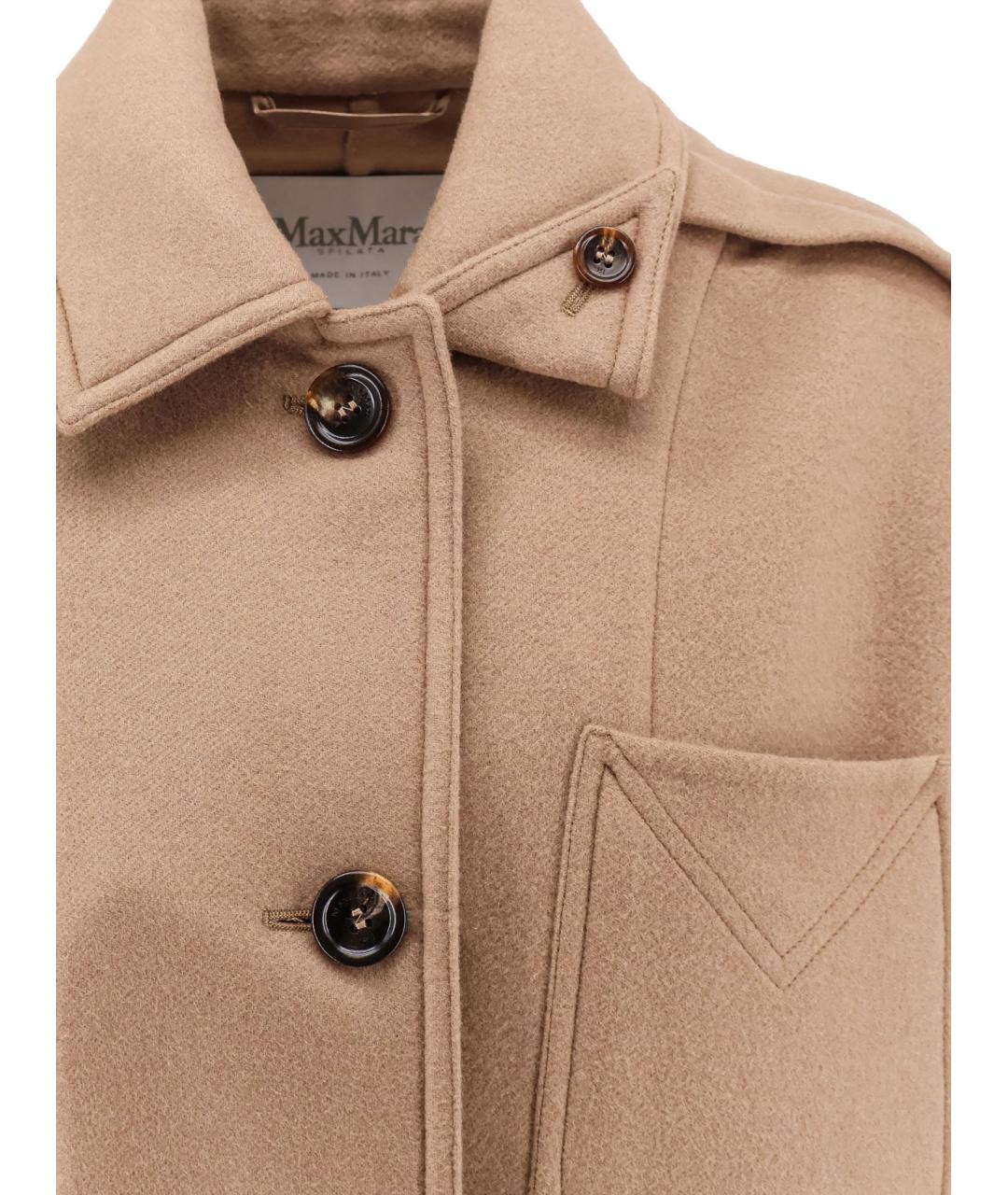 MAX MARA Коричневое шерстяное пальто, фото 3