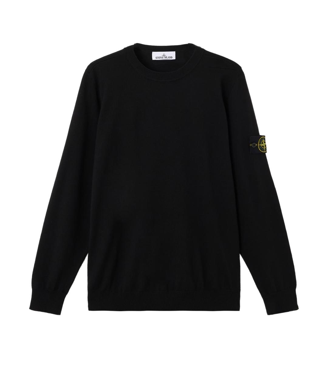 STONE ISLAND Черный шерстяной джемпер / свитер, фото 1