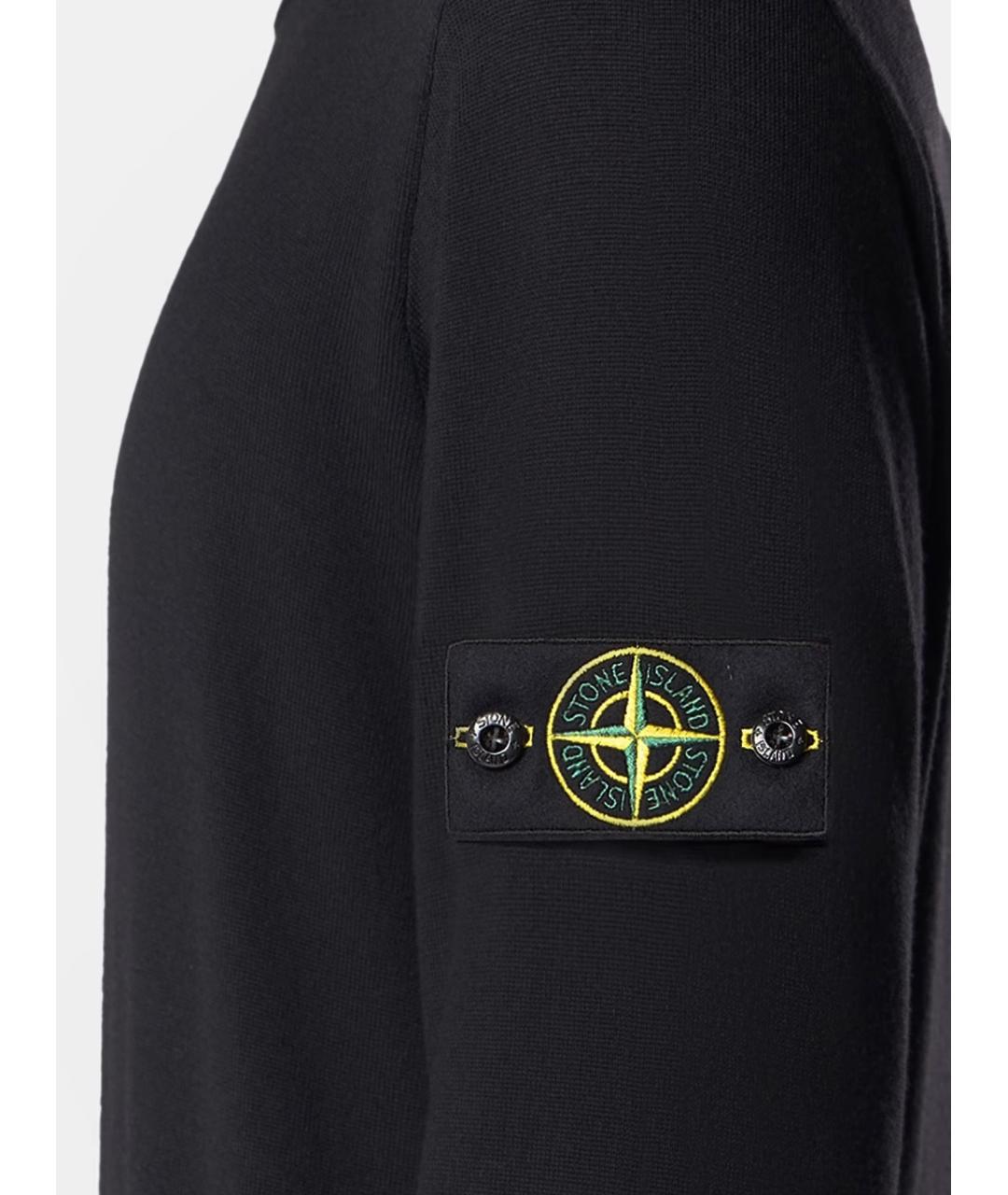 STONE ISLAND Черный шерстяной джемпер / свитер, фото 3