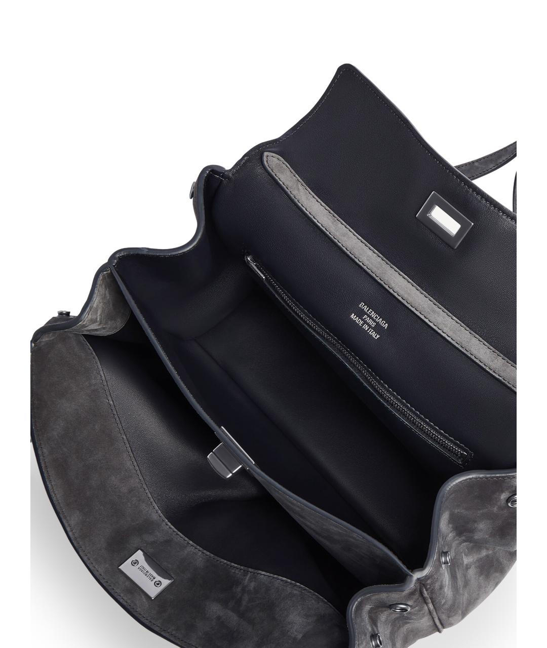 BALENCIAGA Серая замшевая сумка тоут, фото 6