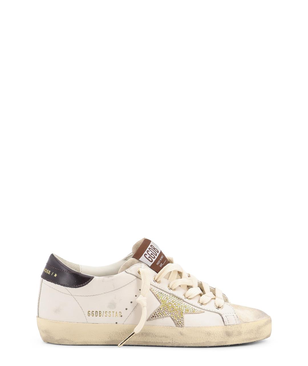 GOLDEN GOOSE Белые кожаные кеды, фото 1