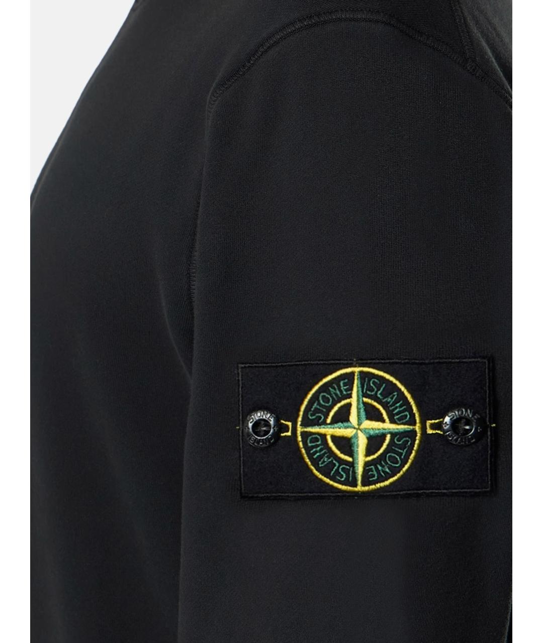 STONE ISLAND Черный хлопковый джемпер / свитер, фото 3