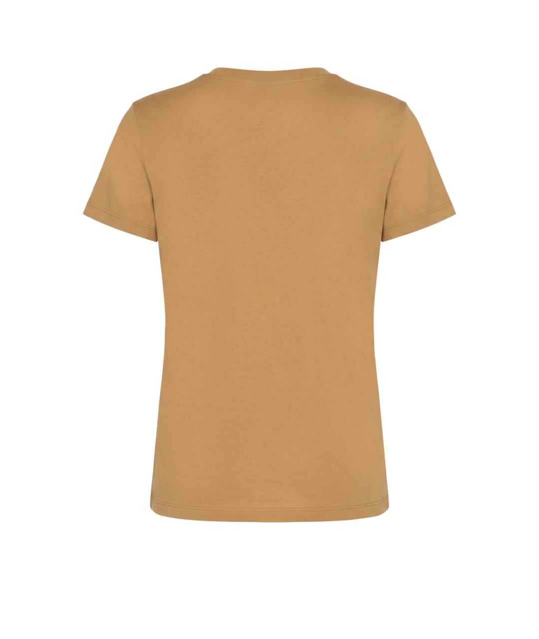 MAX MARA Бежевая хлопковая футболка, фото 2