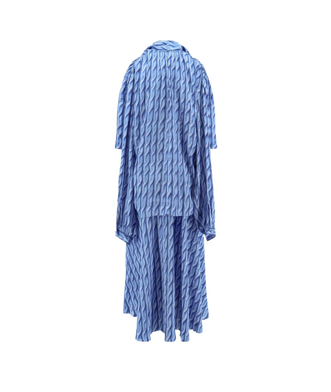 BALENCIAGA Синее полиэстеровое платье, фото 2