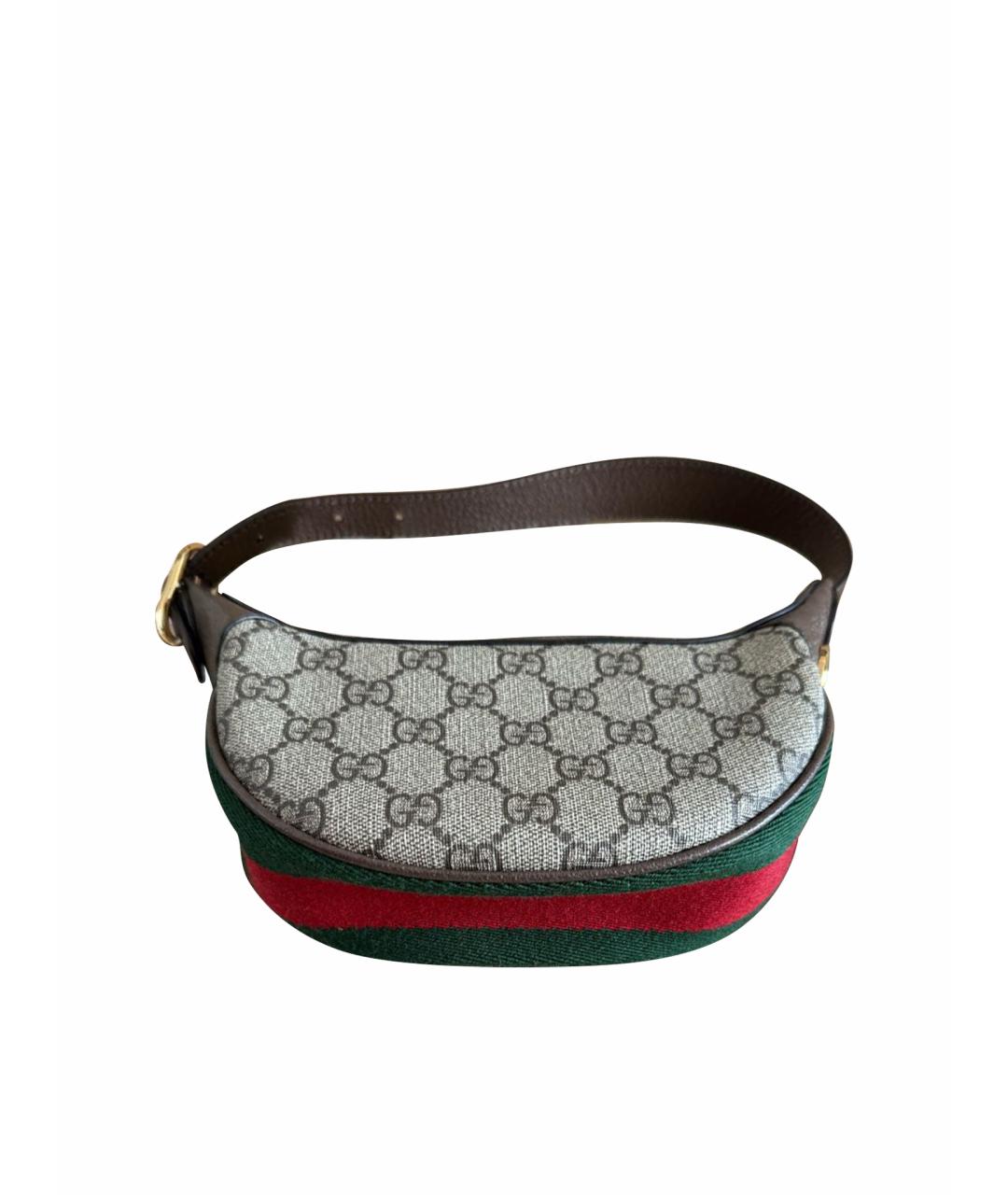 GUCCI Бежевая кожаная сумка с короткими ручками, фото 1