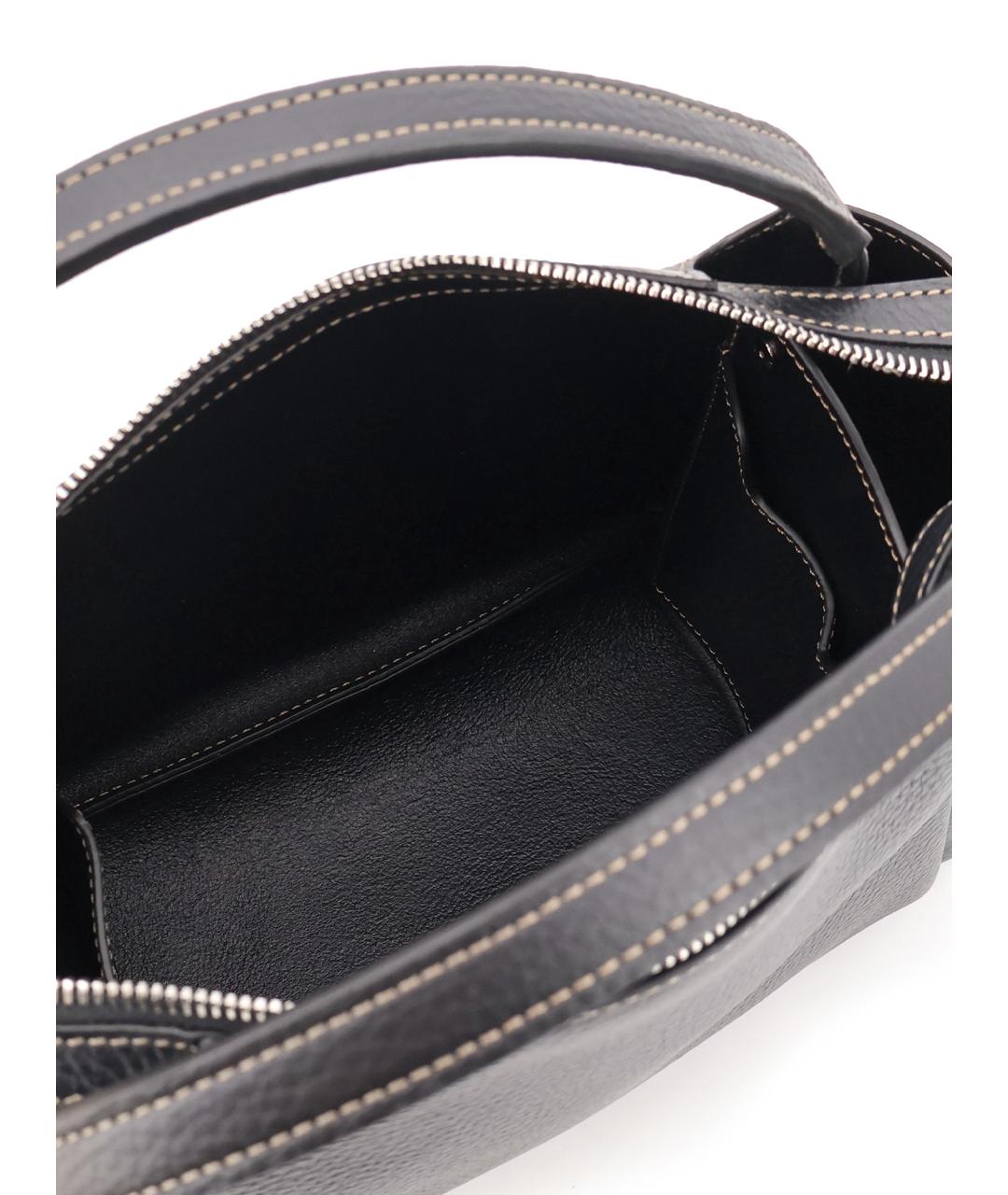 TOD'S Черная кожаная сумка тоут, фото 4