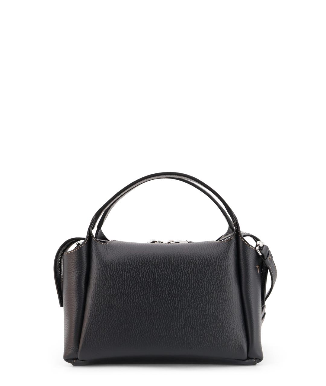 TOD'S Черная кожаная сумка тоут, фото 2