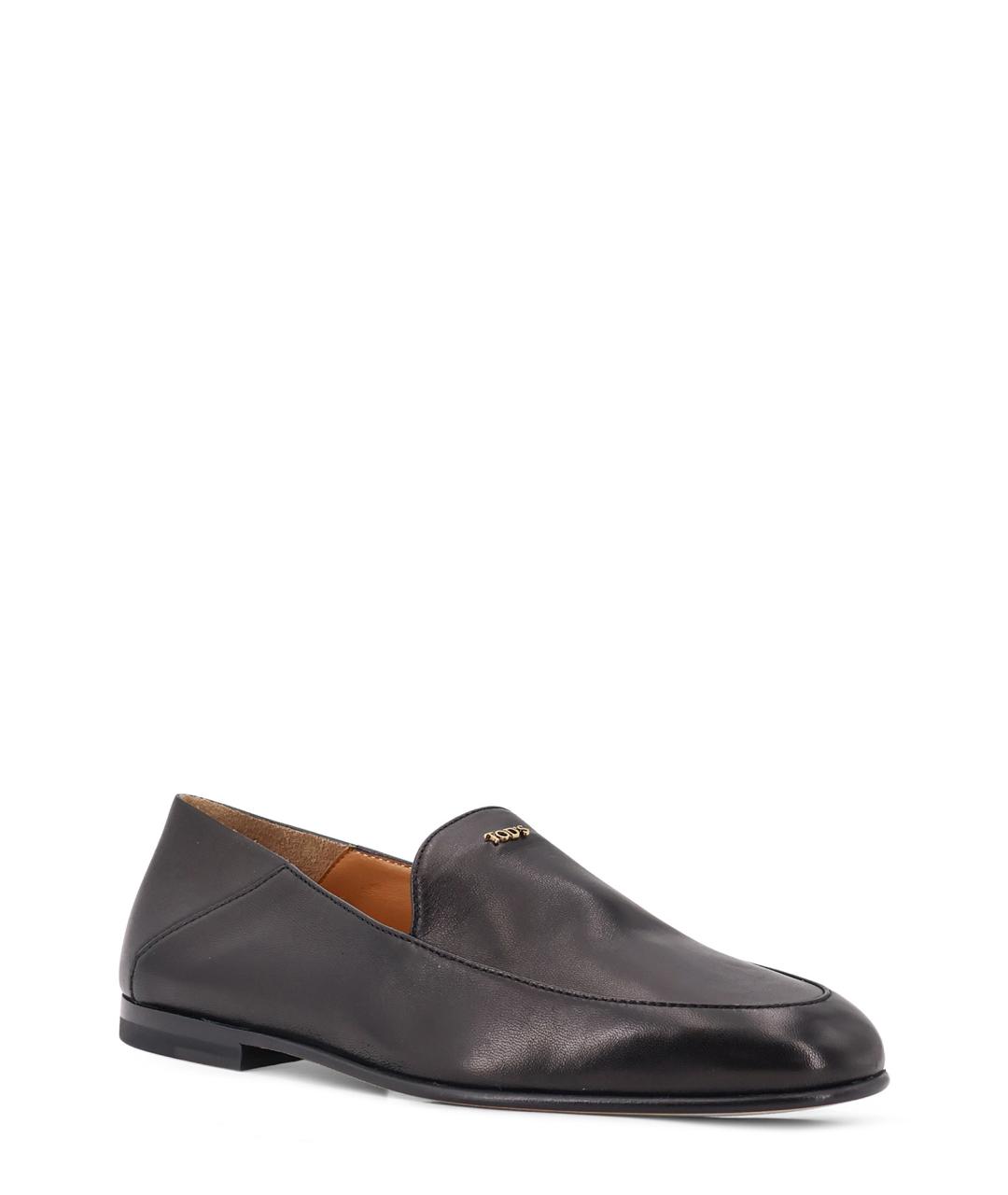 TOD'S Черные кожаные лоферы, фото 2