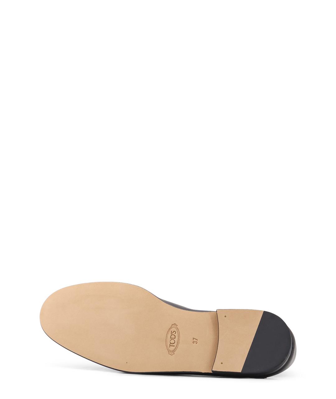 TOD'S Черные кожаные лоферы, фото 4