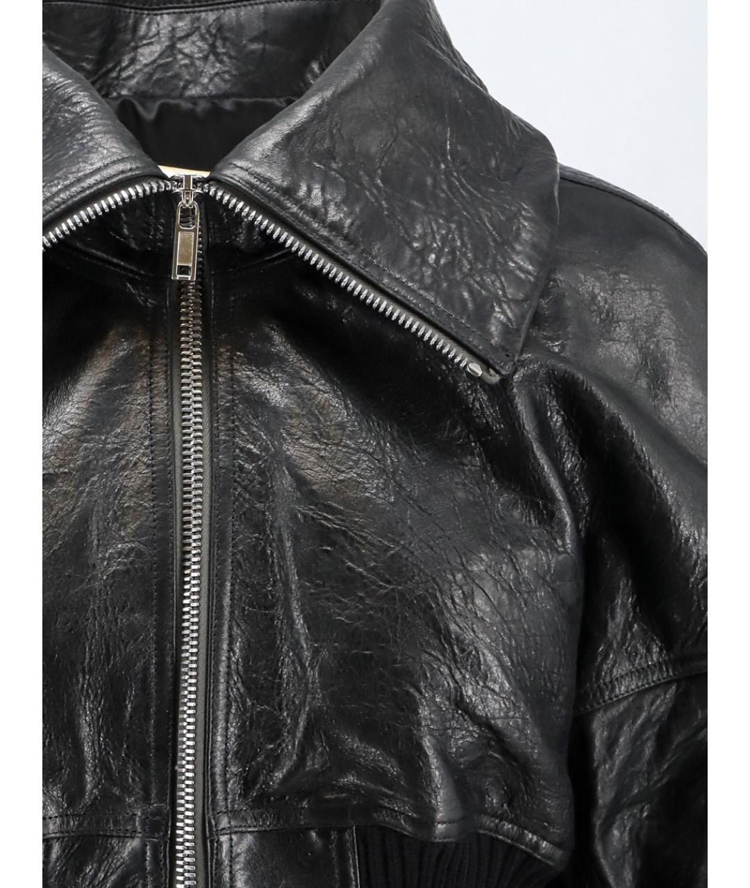 RICK OWENS Черная кожаная куртка, фото 3