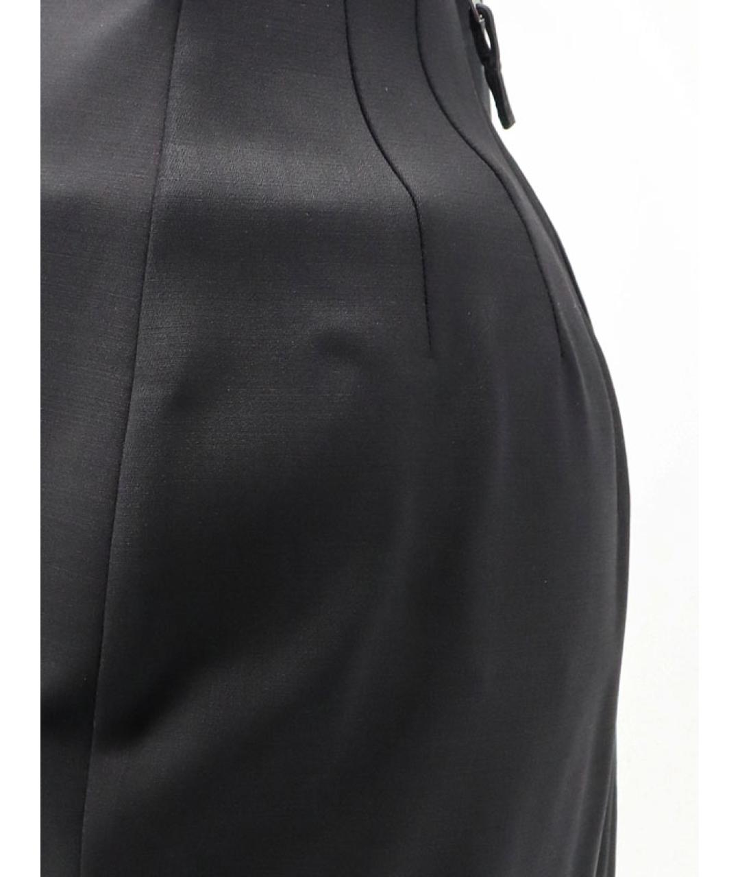 RICK OWENS Черная шерстяная юбка миди, фото 3