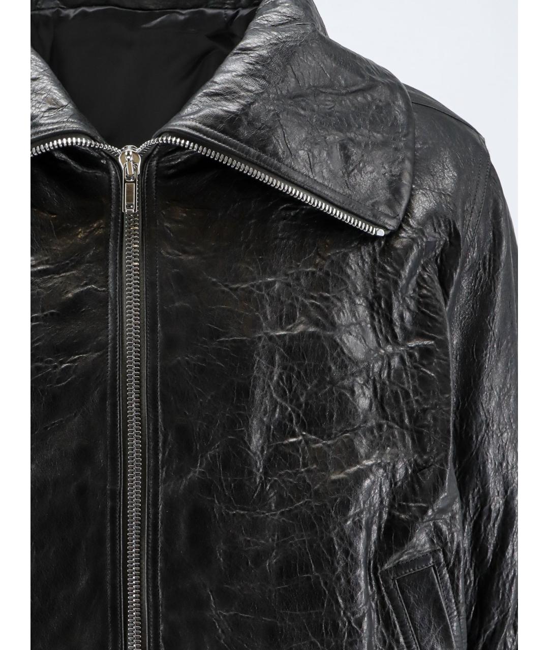 RICK OWENS Черная кожаная куртка, фото 3