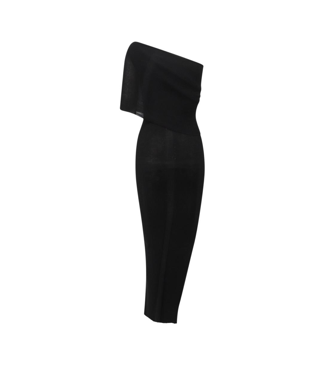 RICK OWENS Черное шерстяное повседневное платье, фото 2
