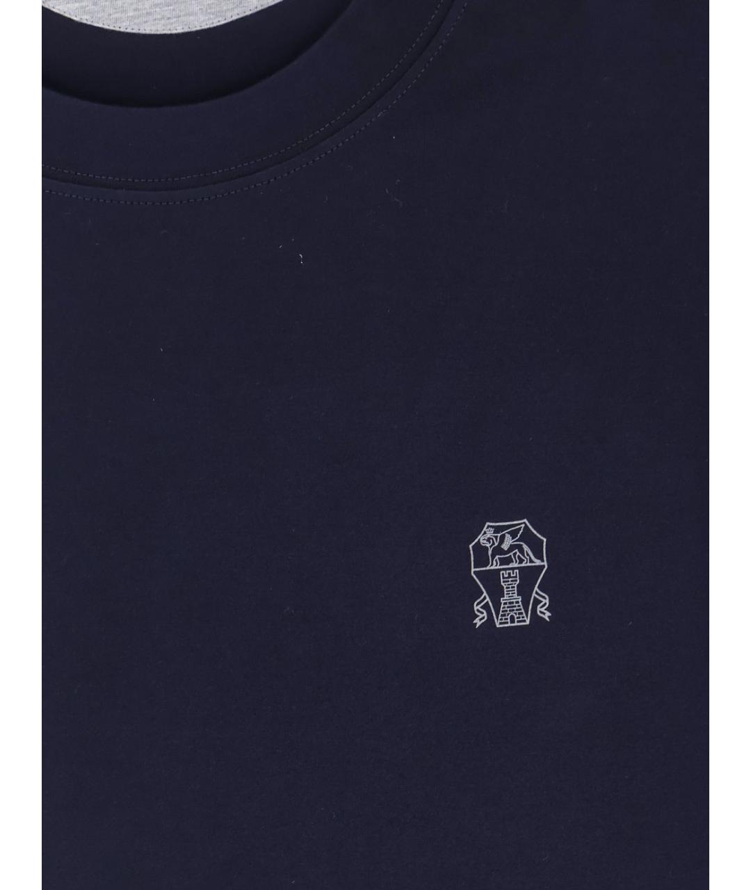 BRUNELLO CUCINELLI Синяя футболка, фото 3