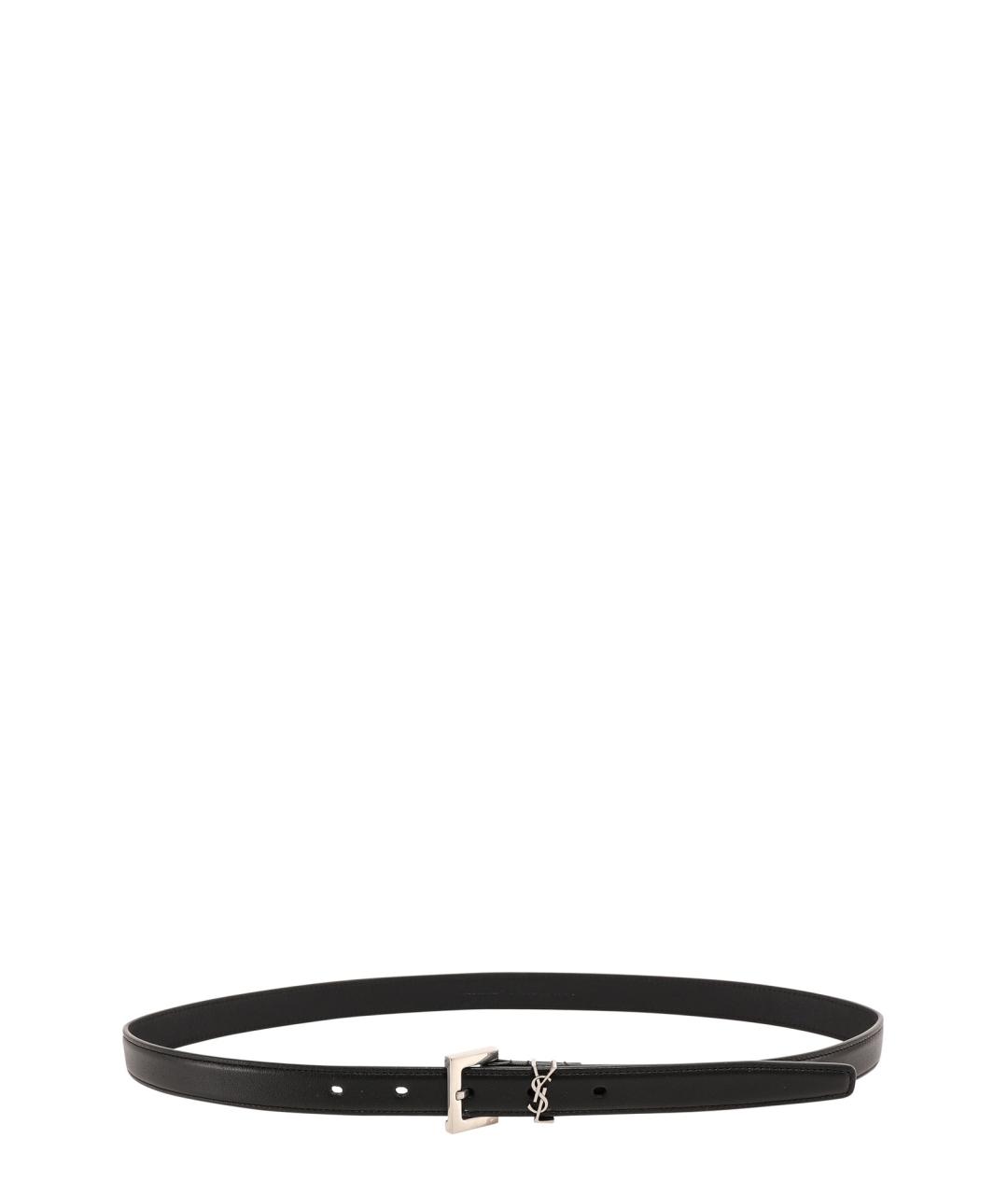 SAINT LAURENT Черный кожаный ремень, фото 2