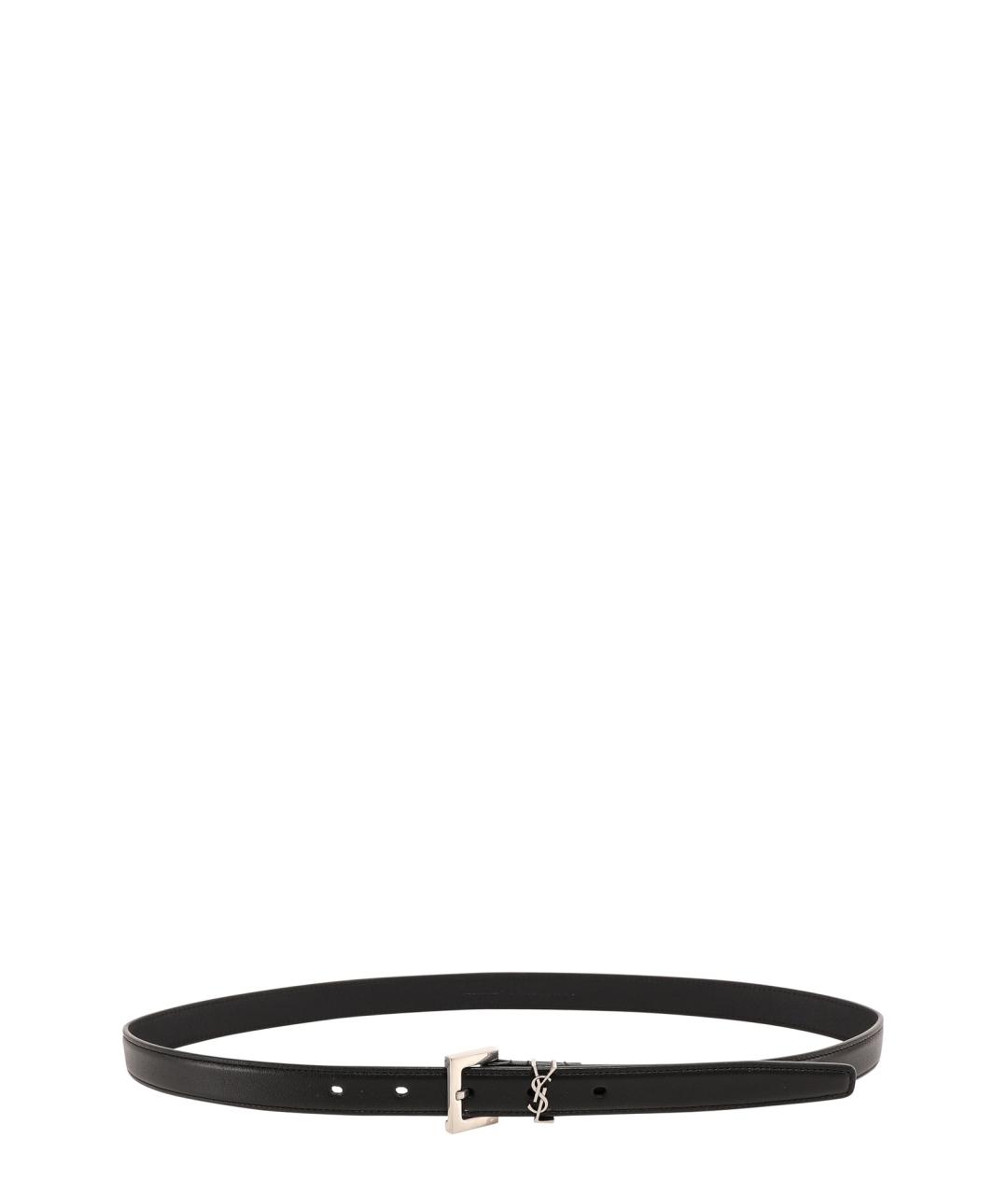 SAINT LAURENT Черный кожаный ремень, фото 3