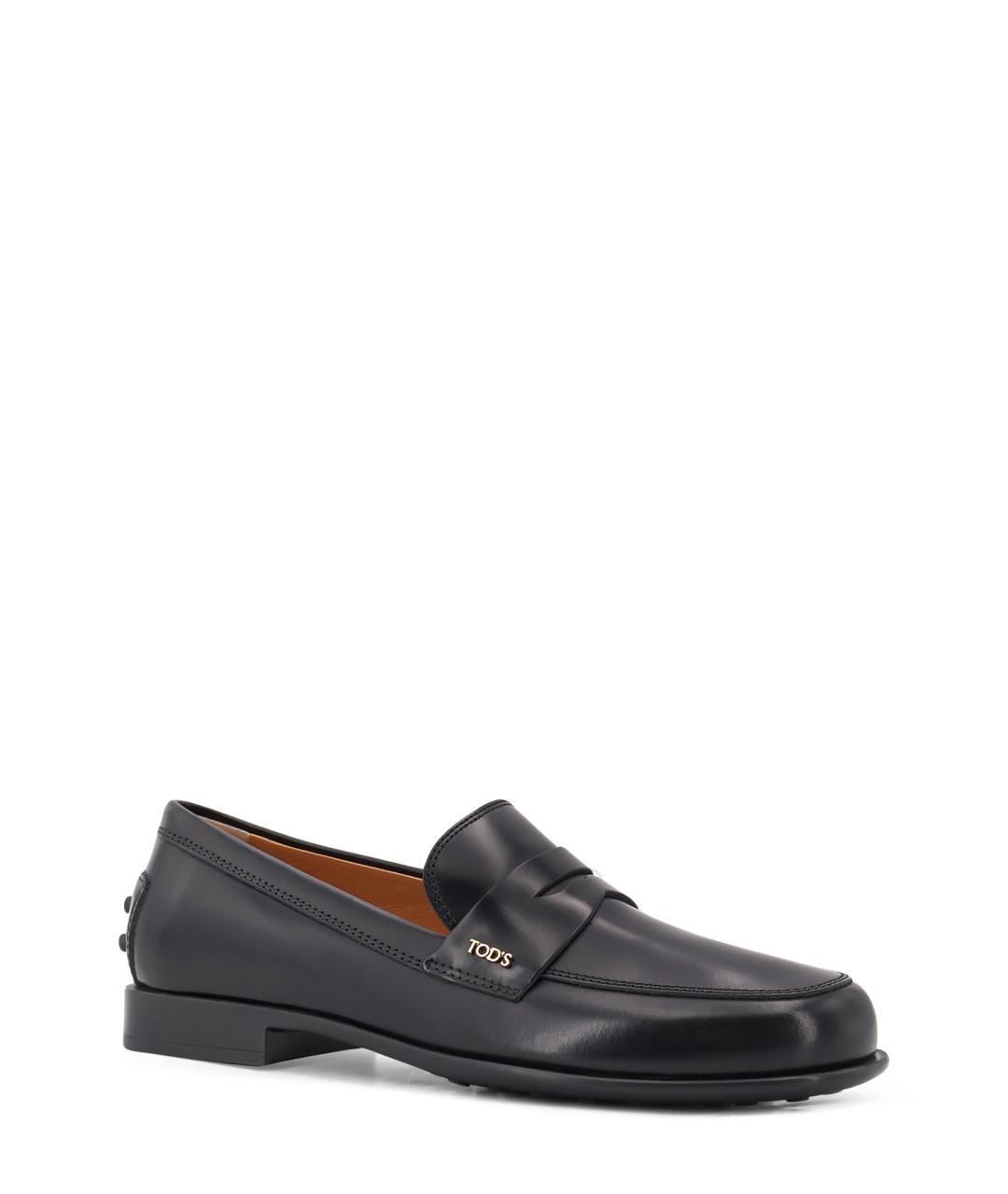 TOD'S Черные кожаные лоферы, фото 2