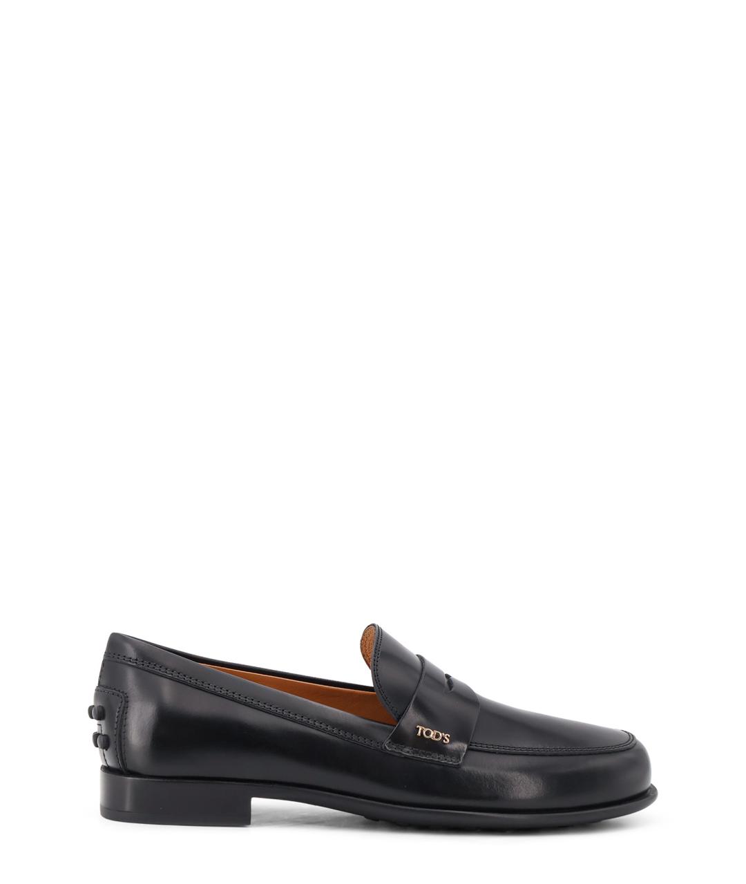 TOD'S Черные кожаные лоферы, фото 1